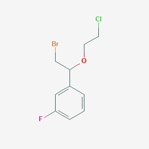 molecular formula C10H11BrClFO B14592873 1-[2-Bromo-1-(2-chloroethoxy)ethyl]-3-fluorobenzene CAS No. 61151-59-5