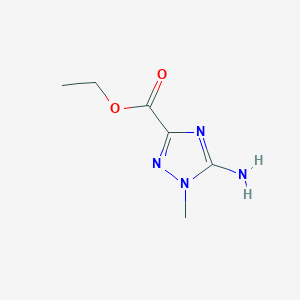 molecular formula C6H10N4O2 B1459289 ethyl 5-amino-1-methyl-1H-1,2,4-triazole-3-carboxylate CAS No. 1566343-86-9