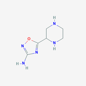 B145929 5-(Piperazin-2-yl)-1,2,4-oxadiazol-3-amine CAS No. 129594-95-2