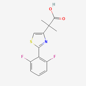 molecular formula C13H11F2NO2S B1459290 2-[2-(2,6-Difluorophenyl)-1,3-thiazol-4-yl]-2-methylpropanoic acid CAS No. 1803583-92-7