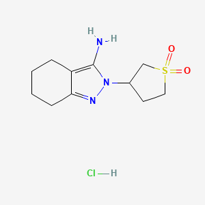 molecular formula C11H18ClN3O2S B1459293 2-(1,1-二氧化四氢-3-噻吩基)-4,5,6,7-四氢-2H-吲唑-3-胺盐酸盐 CAS No. 1351653-98-9