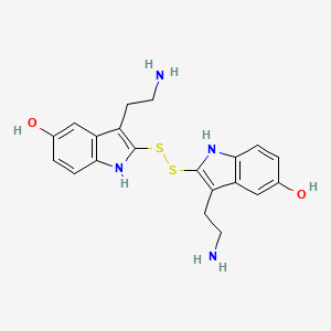 molecular formula C20H22N4O2S2 B14592935 2,2'-Disulfanediylbis[3-(2-aminoethyl)-1H-indol-5-ol] CAS No. 61238-29-7