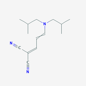 molecular formula C14H21N3 B14592952 {3-[Bis(2-methylpropyl)amino]prop-2-en-1-ylidene}propanedinitrile CAS No. 61600-17-7