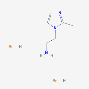 molecular formula C6H13Br2N3 B1459296 [2-(2-甲基-1H-咪唑-1-基)乙基]胺二氢溴酸盐 CAS No. 1156504-75-4
