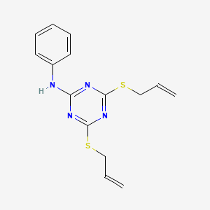 molecular formula C15H16N4S2 B14592991 N-Phenyl-4,6-bis[(prop-2-en-1-yl)sulfanyl]-1,3,5-triazin-2-amine CAS No. 61257-42-9