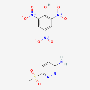 molecular formula C11H10N6O9S B14593002 2,4,6-Trinitrophenol--6-(methanesulfonyl)pyridazin-3-amine (1/1) CAS No. 61071-26-9