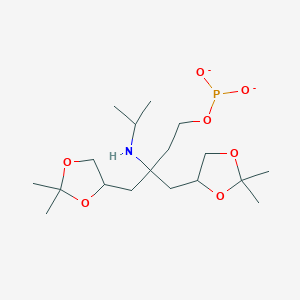 molecular formula C18H34NO7P-2 B14593014 [4-(2,2-Dimethyl-1,3-dioxolan-4-yl)-3-[(2,2-dimethyl-1,3-dioxolan-4-yl)methyl]-3-(propan-2-ylamino)butyl] phosphite CAS No. 61453-40-5