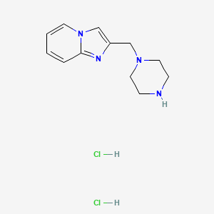 molecular formula C12H18Cl2N4 B1459307 2-(Piperazin-1-ylmethyl)imidazo[1,2-a]pyridine dihydrochloride CAS No. 1351602-32-8