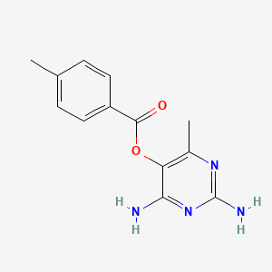 molecular formula C13H14N4O2 B14593084 2,4-Diamino-6-methylpyrimidin-5-yl 4-methylbenzoate CAS No. 61581-10-0