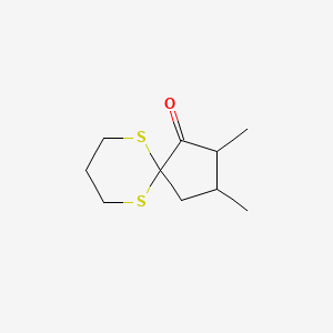 molecular formula C10H16OS2 B14593094 2,3-Dimethyl-6,10-dithiaspiro[4.5]decan-1-one CAS No. 61364-92-9