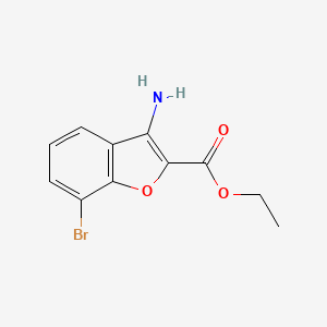 molecular formula C11H10BrNO3 B1459311 Ethyl 3-amino-7-bromobenzofuran-2-carboxylate CAS No. 1823241-41-3