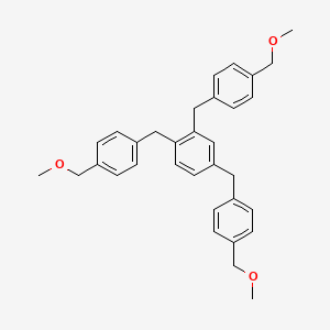 molecular formula C33H36O3 B14593148 1,1',1''-[Benzene-1,2,4-triyltris(methylene)]tris[4-(methoxymethyl)benzene] CAS No. 61537-66-4