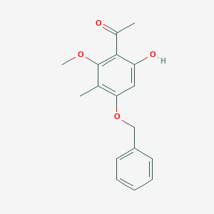 molecular formula C17H18O4 B14593162 1-[4-(Benzyloxy)-6-hydroxy-2-methoxy-3-methylphenyl]ethan-1-one CAS No. 61080-73-7