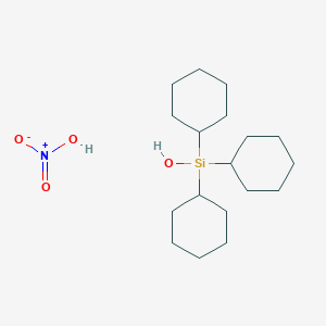 molecular formula C18H35NO4Si B14593248 Nitric acid--tricyclohexylsilanol (1/1) CAS No. 61209-08-3