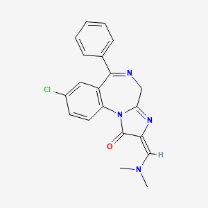 molecular formula C20H17ClN4O B14593280 1H-Imidazo(1,2-a)(1,4)benzodiazepin-1-one, 2,4-dihydro-8-chloro-2-((dimethylamino)methylene)-6-phenyl- CAS No. 61197-44-2