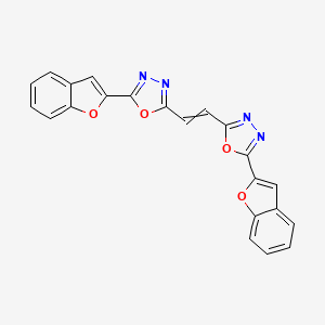 molecular formula C22H12N4O4 B14593296 2,2'-(Ethene-1,2-diyl)bis[5-(1-benzofuran-2-yl)-1,3,4-oxadiazole] CAS No. 61256-20-0