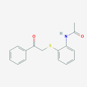 molecular formula C16H15NO2S B14593323 Acetamide, N-[2-[(2-oxo-2-phenylethyl)thio]phenyl]- CAS No. 61189-23-9