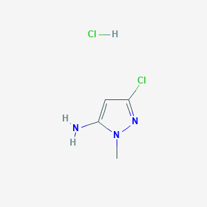 molecular formula C4H7Cl2N3 B1459334 3-Chloro-1-methyl-1H-pyrazol-5-amine hydrochloride CAS No. 1312949-22-6