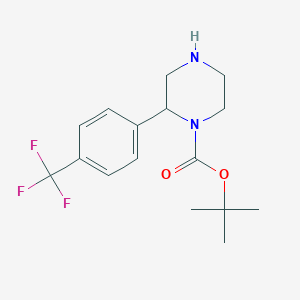 molecular formula C16H21F3N2O2 B1459336 1-Boc-2-(4-(trifluoromethyl)phenyl)piperazine CAS No. 886767-97-1