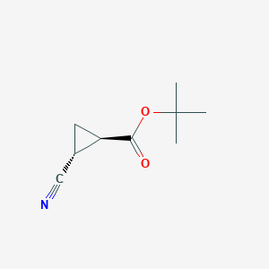 molecular formula C9H13NO2 B14593364 tert-Butyl (1R,2R)-2-cyanocyclopropane-1-carboxylate CAS No. 61494-05-1