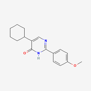 molecular formula C17H20N2O2 B14593378 5-Cyclohexyl-2-(4-methoxyphenyl)pyrimidin-4(3H)-one CAS No. 61442-44-2