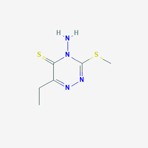 molecular formula C6H10N4S2 B14593389 4-Amino-6-ethyl-3-(methylsulfanyl)-1,2,4-triazine-5(4H)-thione CAS No. 61609-94-7