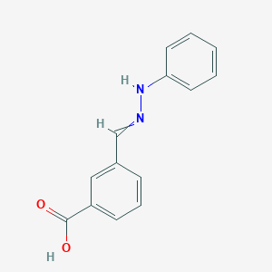 molecular formula C14H12N2O2 B14593417 3-[(2-Phenylhydrazinylidene)methyl]benzoic acid CAS No. 61471-38-3