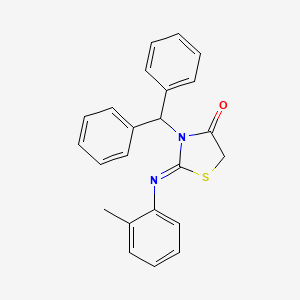 (2Z)-3-(Diphenylmethyl)-2-[(2-methylphenyl)imino]-1,3-thiazolidin-4-one