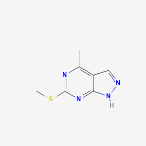 molecular formula C7H8N4S B1459346 4-methyl-6-(methylthio)-1H-pyrazolo[3,4-d]pyrimidine CAS No. 1408075-41-1
