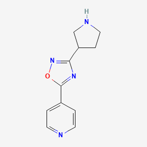 molecular formula C11H12N4O B1459348 5-(Pyridin-4-yl)-3-(pyrrolidin-3-yl)-1,2,4-oxadiazole CAS No. 1256787-91-3