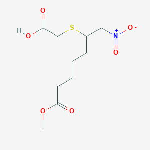 molecular formula C10H17NO6S B14593499 [(7-Methoxy-1-nitro-7-oxoheptan-2-YL)sulfanyl]acetic acid CAS No. 61379-25-7