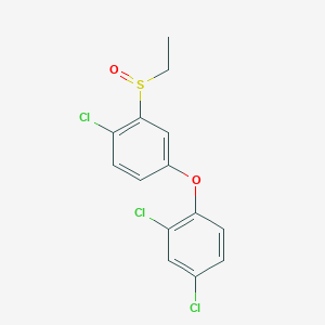 molecular formula C14H11Cl3O2S B14593510 1-Chloro-4-(2,4-dichlorophenoxy)-2-(ethanesulfinyl)benzene CAS No. 61166-97-0