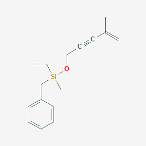 molecular formula C16H20OSi B14593515 Benzyl(ethenyl)methyl[(4-methylpent-4-en-2-yn-1-yl)oxy]silane CAS No. 61157-28-6