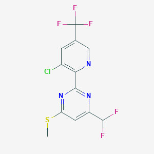 B1459357 2-(3-Chloro-5-(trifluoromethyl)pyridin-2-yl)-4-(difluoromethyl)-6-(methylthio)pyrimidine CAS No. 1823188-04-0