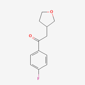 molecular formula C12H13FO2 B1459365 1-(4-氟苯基)-2-(氧杂环丁烷-3-基)乙酮 CAS No. 1564663-22-4