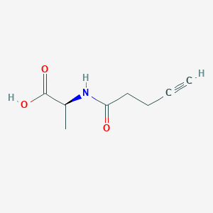 molecular formula C8H11NO3 B1459366 L-Alanine, N-(1-oxo-4-pentyn-1-yl)- CAS No. 1651197-25-9