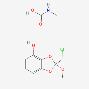 2-(Chloromethyl)-2-methoxy-1,3-benzodioxol-4-ol;methylcarbamic acid