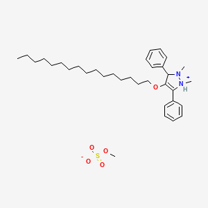 molecular formula C34H54N2O5S B14593669 4-(Hexadecyloxy)-1,2-dimethyl-3,5-diphenyl-2,3-dihydro-1H-pyrazol-1-ium methyl sulfate CAS No. 60614-02-0