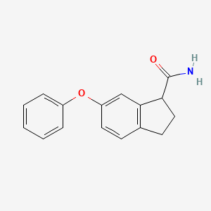 molecular formula C16H15NO2 B14593686 6-Phenoxy-2,3-dihydro-1H-indene-1-carboxamide CAS No. 61346-53-0