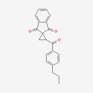 molecular formula C21H18O3 B14593716 2-(4-Propylbenzoyl)spiro[cyclopropane-1,2'-indene]-1',3'-dione CAS No. 61124-65-0