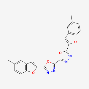 molecular formula C22H14N4O4 B14593726 5,5'-Bis(5-methyl-1-benzofuran-2-yl)-2,2'-bi-1,3,4-oxadiazole CAS No. 61256-01-7