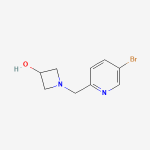 molecular formula C9H11BrN2O B1459374 1-[(5-溴吡啶-2-基)甲基]氮杂环丁-3-醇 CAS No. 1565514-10-4