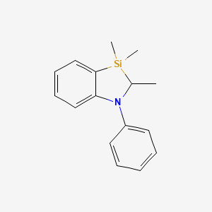 molecular formula C16H19NSi B14593760 2,3,3-Trimethyl-1-phenyl-2,3-dihydro-1H-1,3-benzazasilole CAS No. 61222-46-6