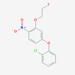 molecular formula C14H11ClFNO4 B14593781 4-(2-Chlorophenoxy)-2-(2-fluoroethoxy)-1-nitrobenzene CAS No. 60775-36-2