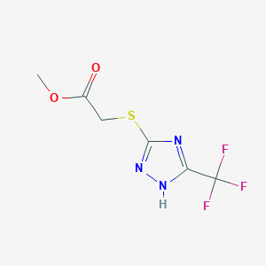 molecular formula C6H6F3N3O2S B1459383 2-((3-(三氟甲基)-1H-1,2,4-三唑-5-基)硫代)乙酸甲酯 CAS No. 461431-84-5