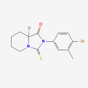 molecular formula C14H15BrN2OS B14593831 Imidazo(1,5-a)pyridin-1(5H)-one, 2-(4-bromo-3-methylphenyl)hexahydro-3-thioxo- CAS No. 60726-04-7