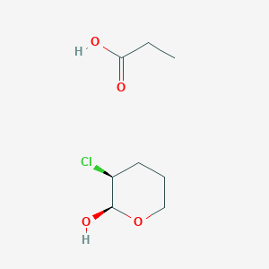 Propanoic acid--(2R,3S)-3-chlorooxan-2-ol (1/1)