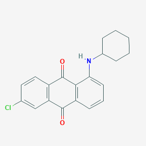 molecular formula C20H18ClNO2 B14593886 6-Chloro-1-(cyclohexylamino)anthracene-9,10-dione CAS No. 61100-61-6