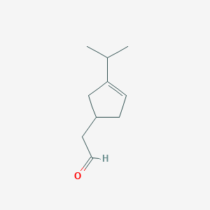 molecular formula C10H16O B14593902 [3-(Propan-2-yl)cyclopent-3-en-1-yl]acetaldehyde CAS No. 61394-32-9