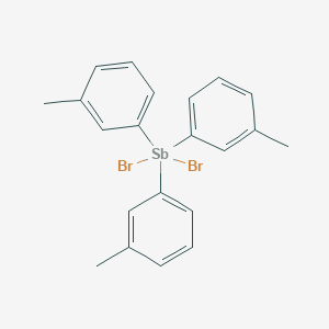 molecular formula C21H21Br2Sb B14594004 Dibromotris(3-methylphenyl)-lambda~5~-stibane CAS No. 61184-34-7